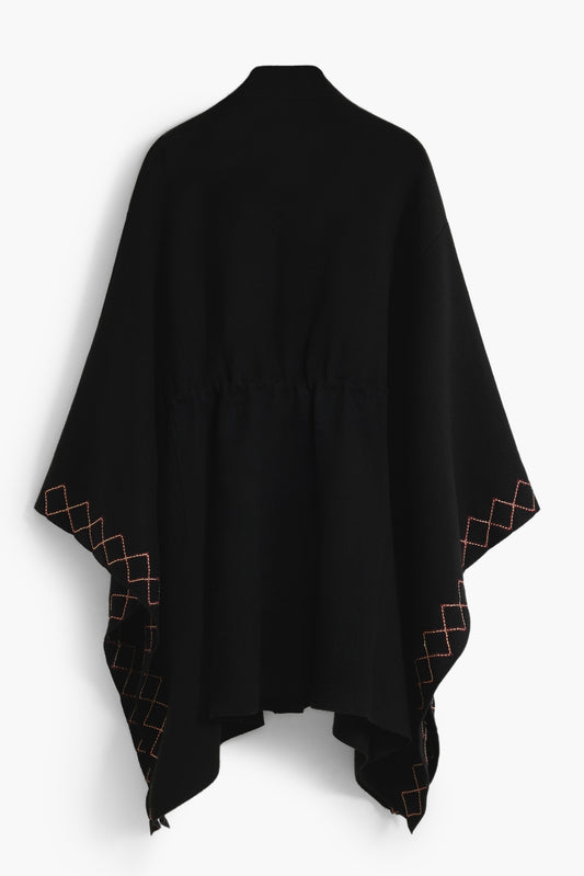 DESIGUAL PONCHO DONNA NERO