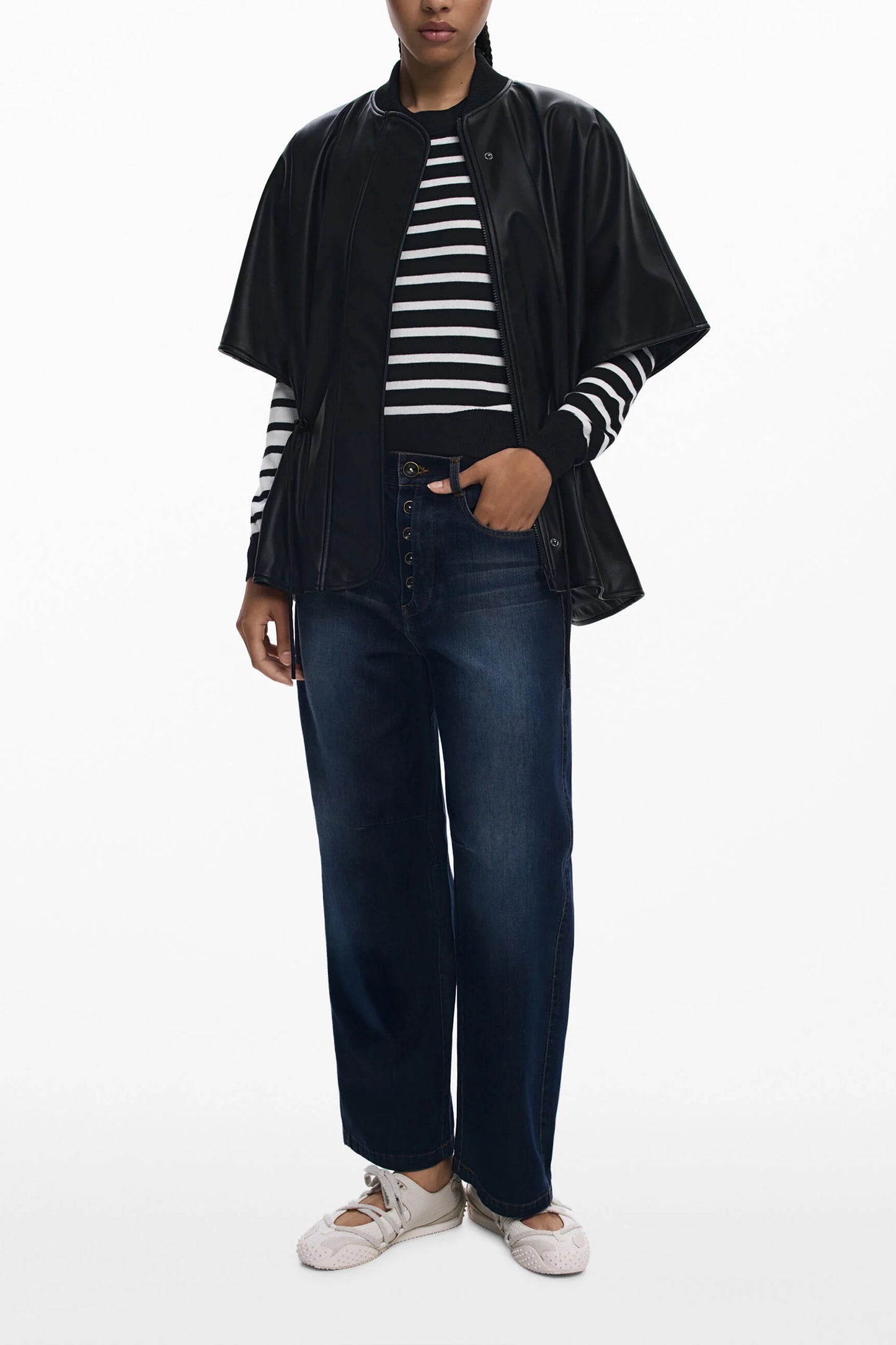 DESIGUAL PONCHO DONNA NERO