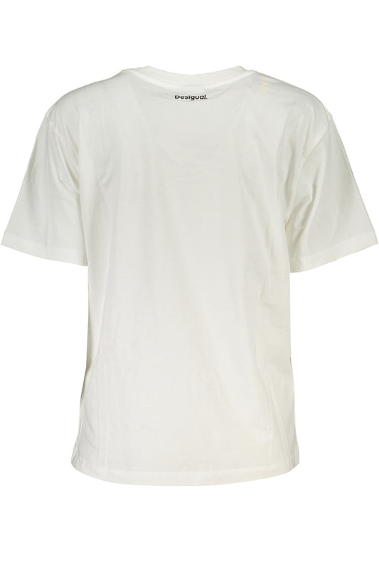 DESIGUAL T-SHIRT MANICHE CORTE DONNA BIANCO
