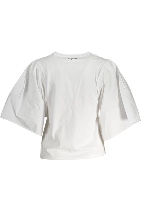 DESIGUAL T-SHIRT MANICHE CORTE DONNA BIANCO