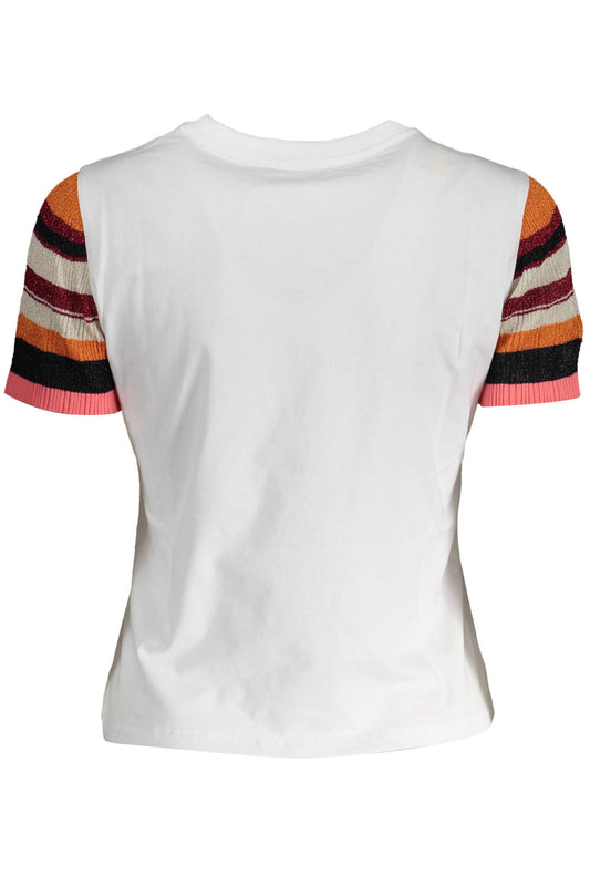 DESIGUAL T-SHIRT MANICHE CORTE DONNA BIANCO