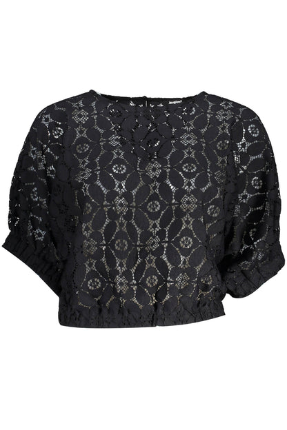 DESIGUAL T-SHIRT MANICHE CORTE DONNA NERO