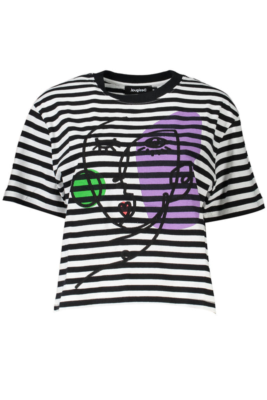 DESIGUAL T-SHIRT MANICHE CORTE DONNA NERO