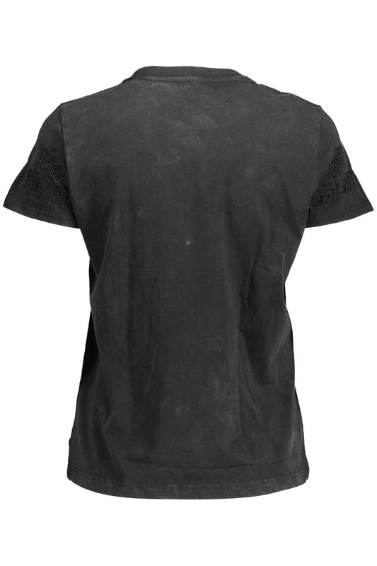 DESIGUAL T-SHIRT MANICHE CORTE DONNA NERO