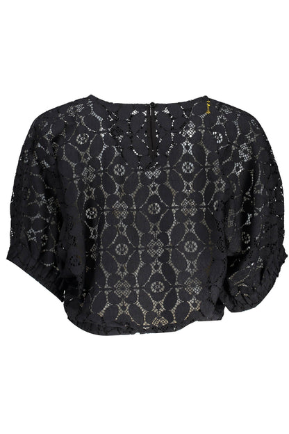 DESIGUAL T-SHIRT MANICHE CORTE DONNA NERO