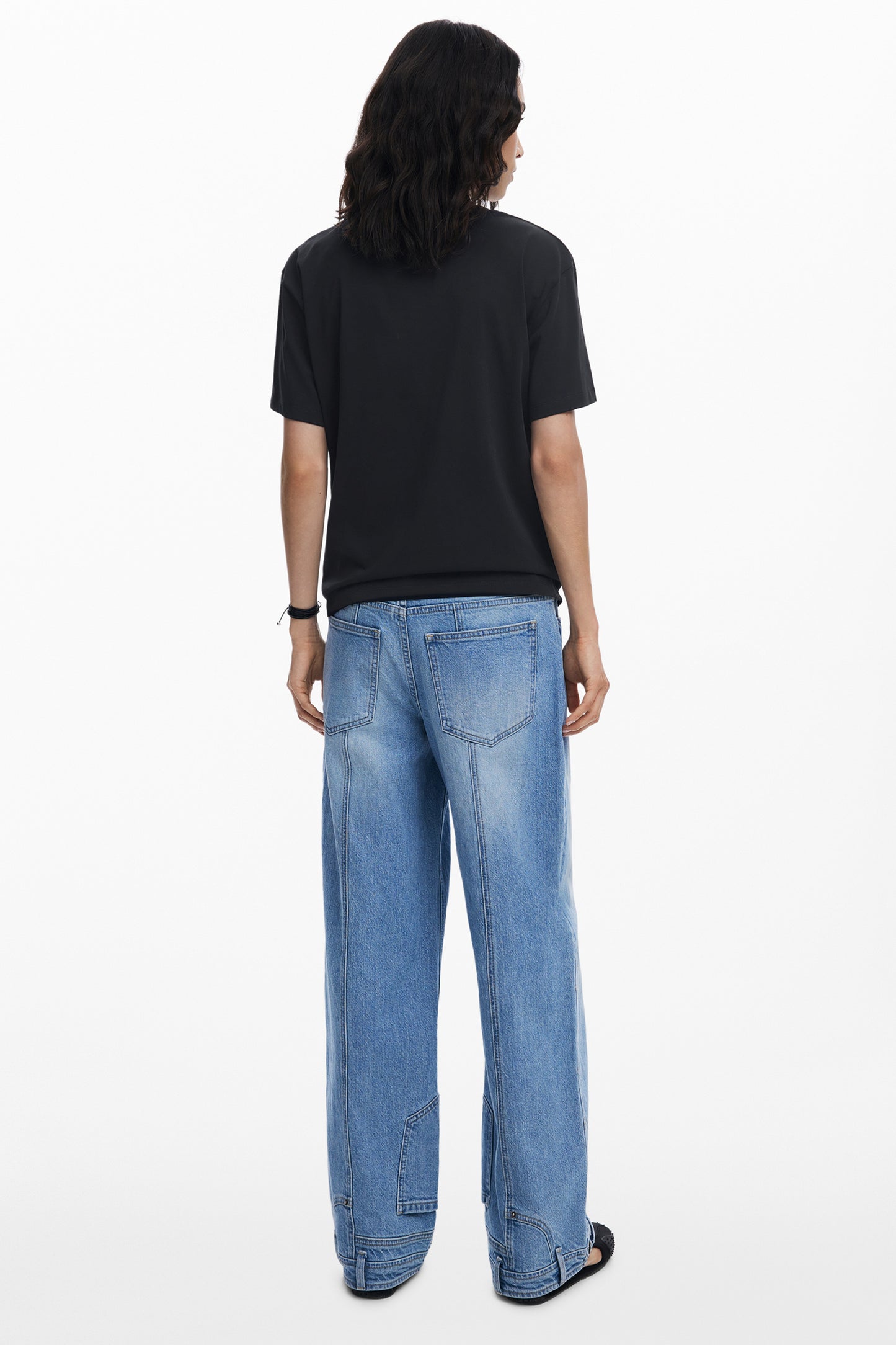 DESIGUAL T-SHIRT MANICHE CORTE DONNA NERO