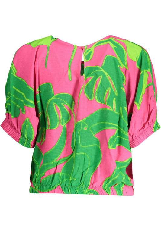 DESIGUAL T-SHIRT MANICHE CORTE DONNA ROSA