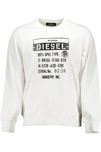 DIESEL FELPA SENZA ZIP UOMO BIANCO