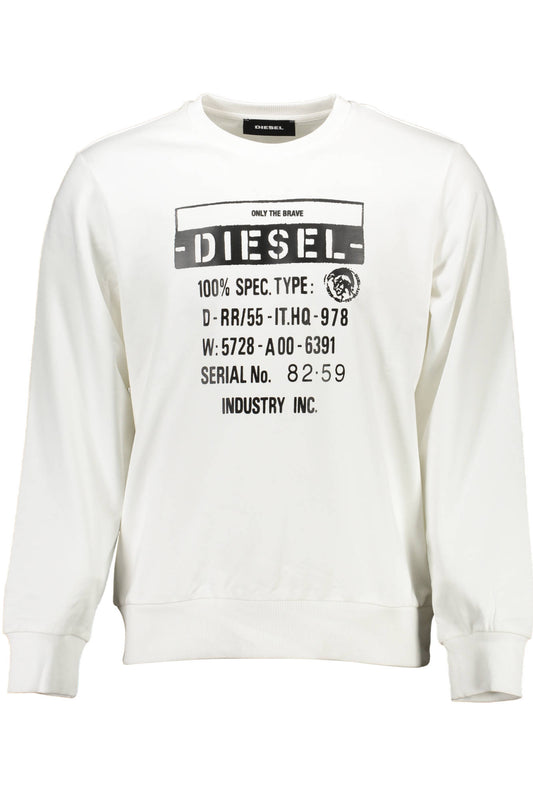 DIESEL FELPA SENZA ZIP UOMO BIANCO