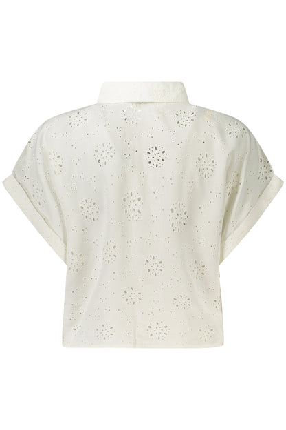 GUESS JEANS CAMICIA MANICHE CORTE DONNA BIANCO