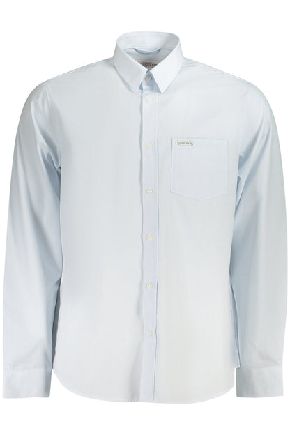 GUESS JEANS CAMICIA MANICHE LUNGHE UOMO AZZURRO