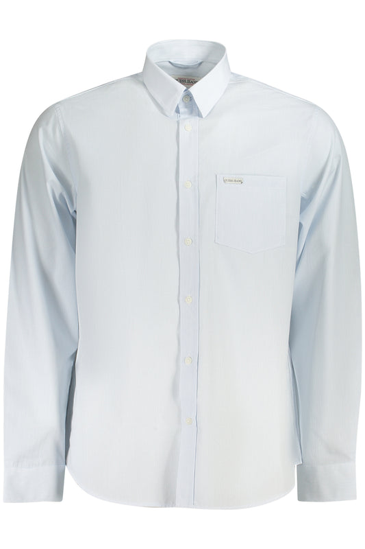 GUESS JEANS CAMICIA MANICHE LUNGHE UOMO AZZURRO