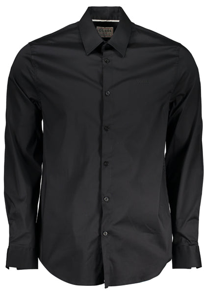 GUESS JEANS CAMICIA MANICHE LUNGHE UOMO NERO