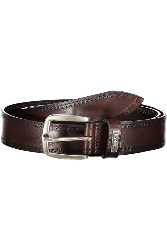 GUESS JEANS CINTURA IN PELLE UOMO MARRONE