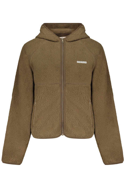 GUESS JEANS FELPA CON ZIP DONNA MARRONE