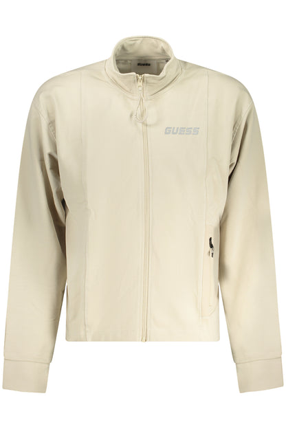 GUESS JEANS FELPA CON ZIP UOMO BEIGE