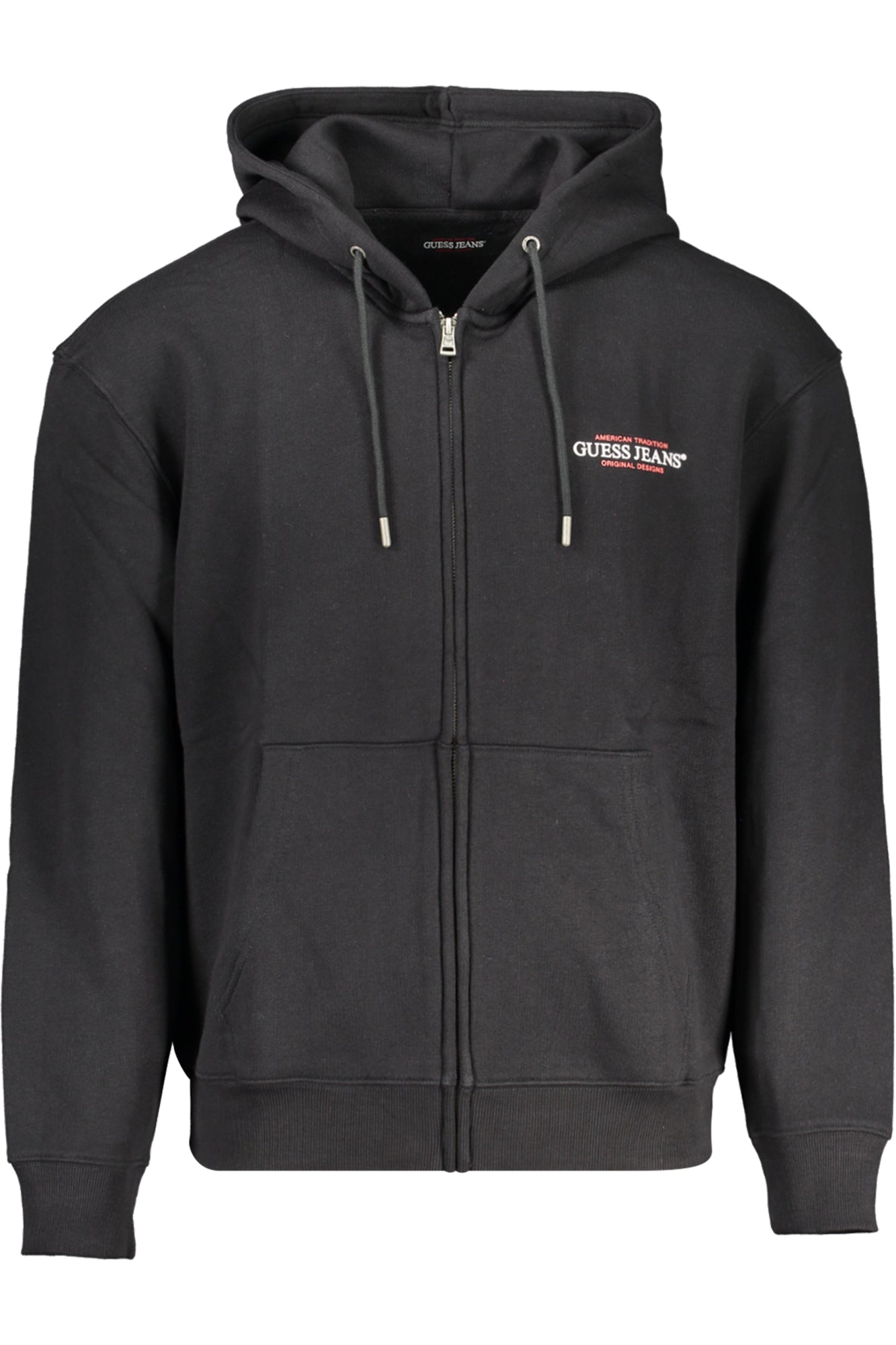 GUESS JEANS FELPA CON ZIP UOMO NERO