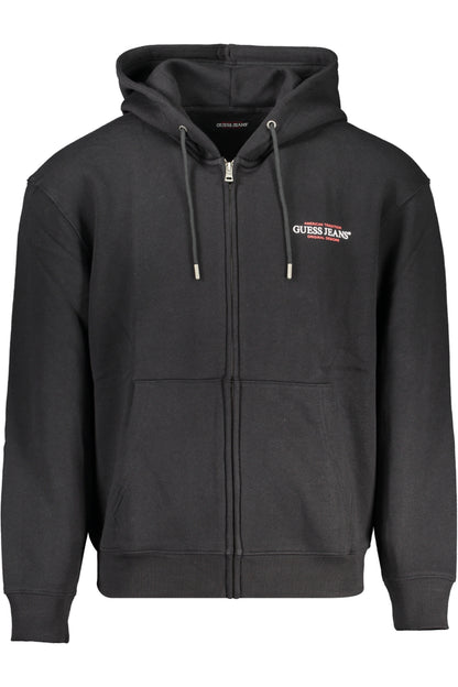 GUESS JEANS FELPA CON ZIP UOMO NERO