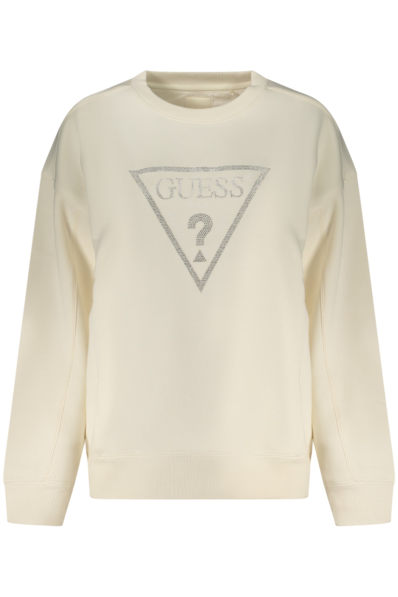GUESS JEANS FELPA SENZA ZIP DONNA BIANCO