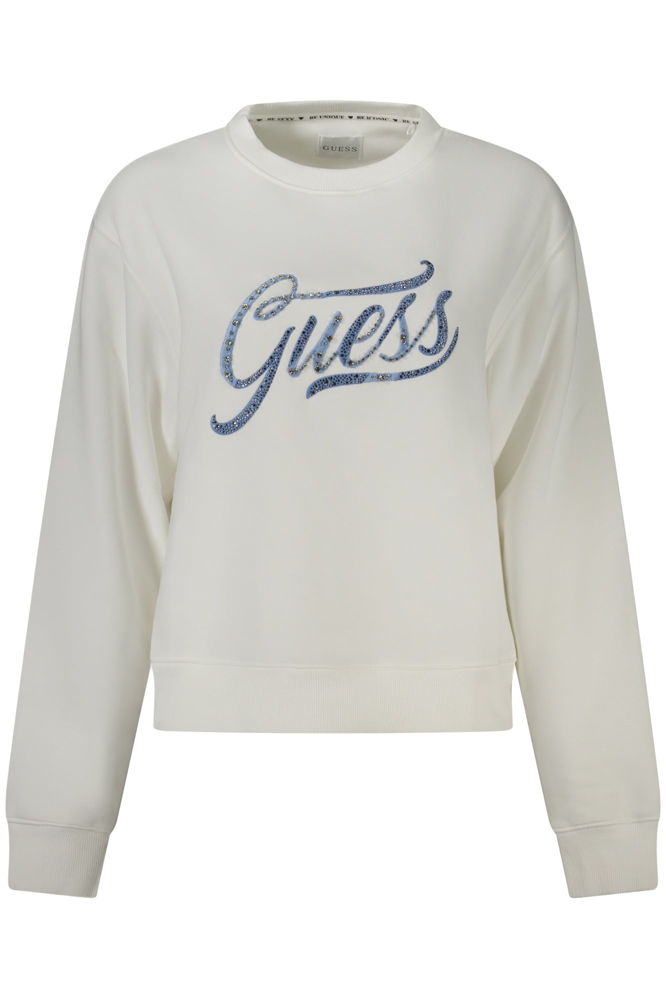 GUESS JEANS FELPA SENZA ZIP DONNA BIANCO