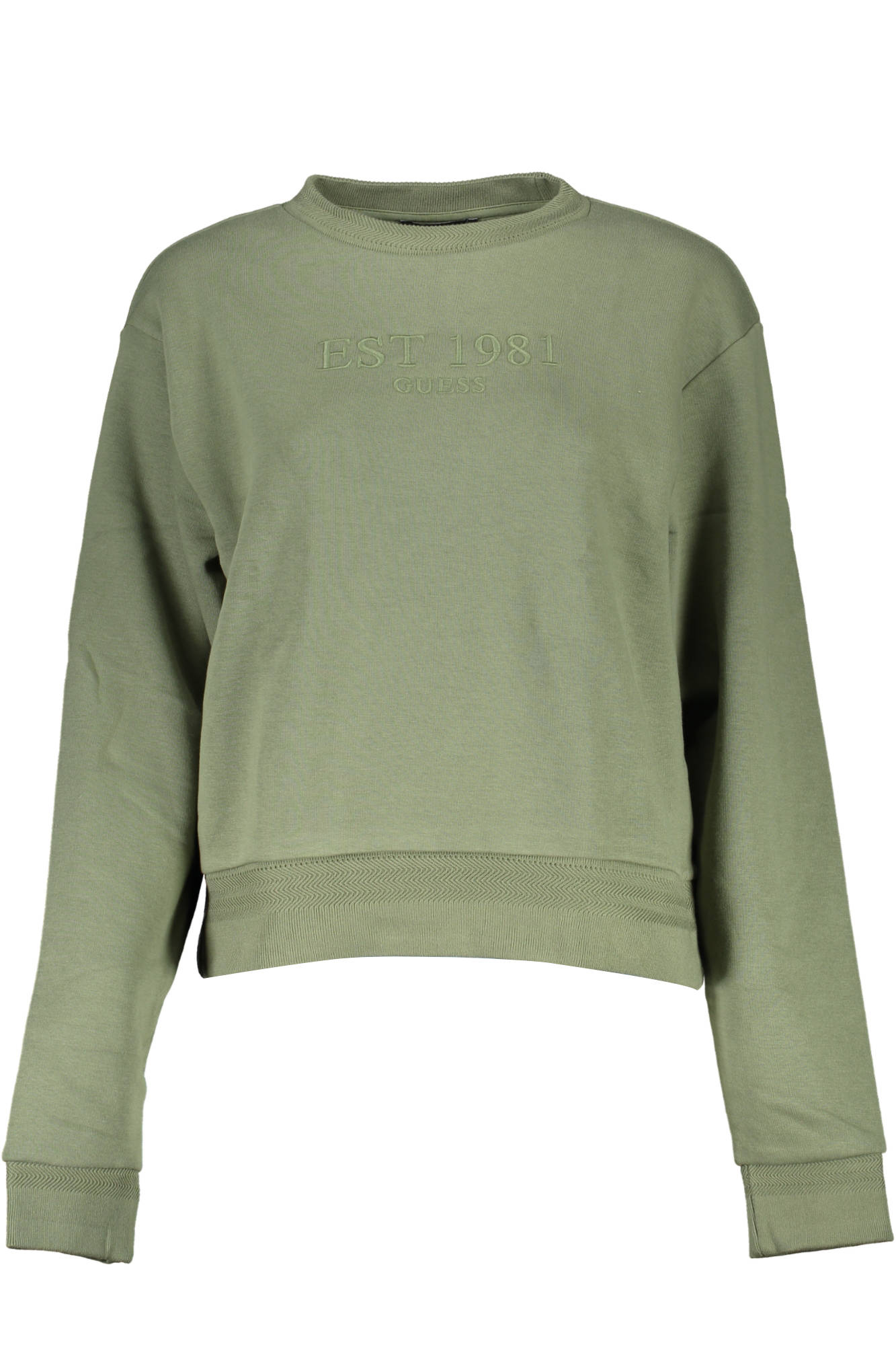 GUESS JEANS FELPA SENZA ZIP DONNA VERDE