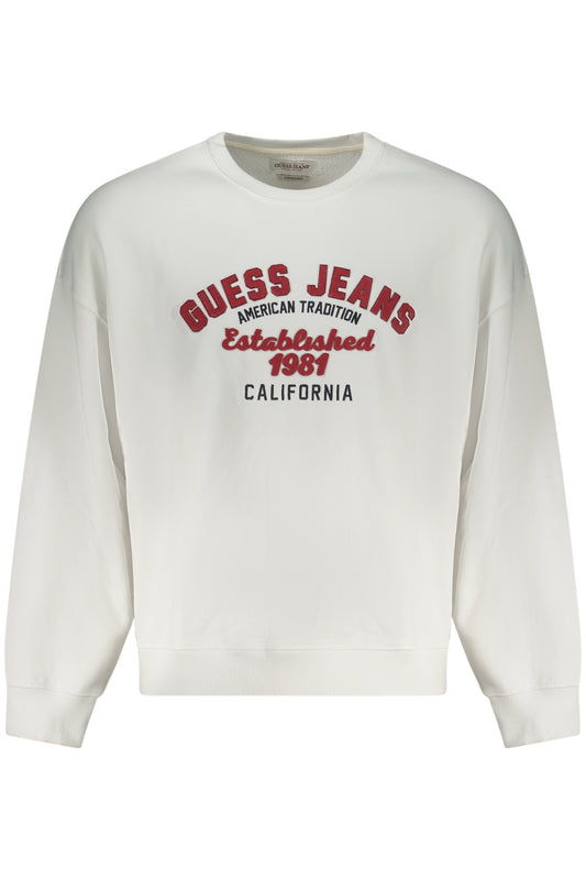 GUESS JEANS FELPA SENZA ZIP UOMO BIANCO