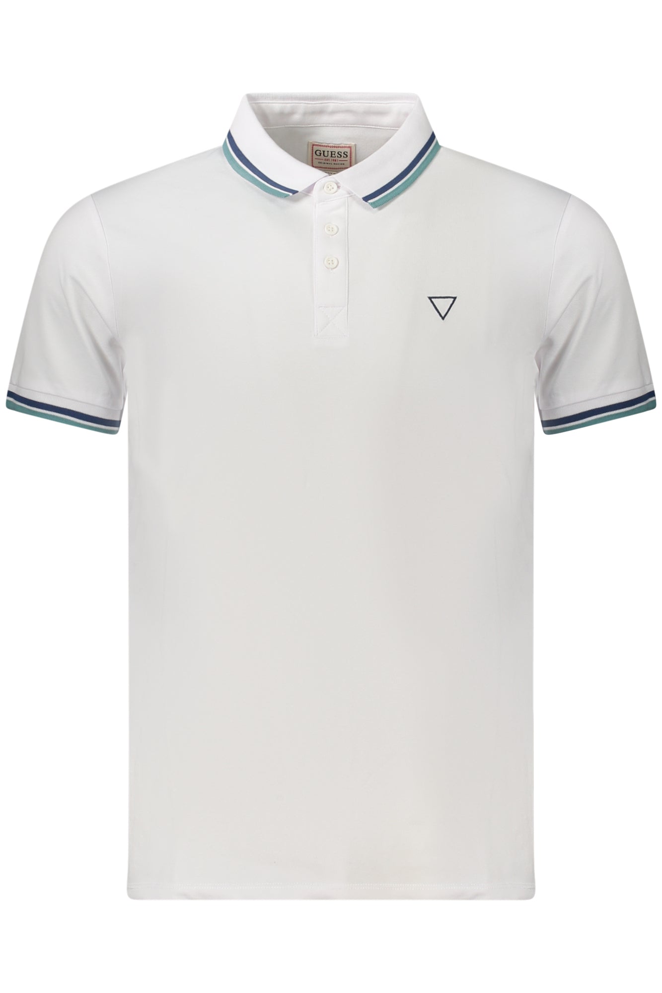 GUESS JEANS POLO MANICHE CORTE UOMO BIANCO