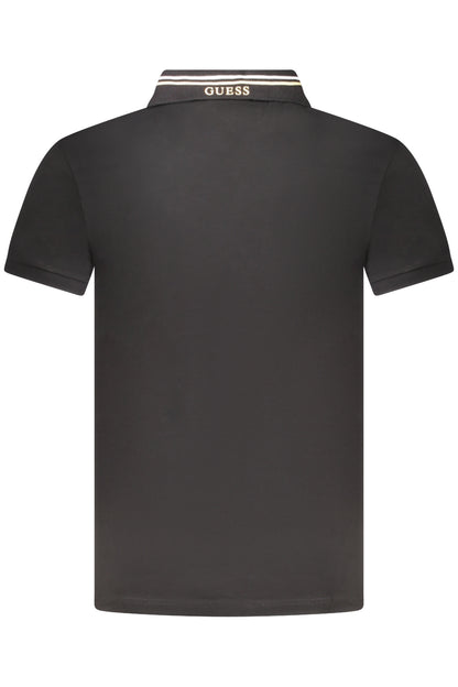 GUESS JEANS POLO MANICHE CORTE UOMO NERO