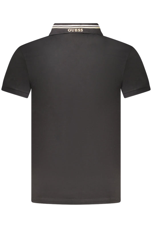 GUESS JEANS POLO MANICHE CORTE UOMO NERO