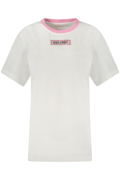 GUESS JEANS T-SHIRT MANICHE CORTE DONNA BIANCO