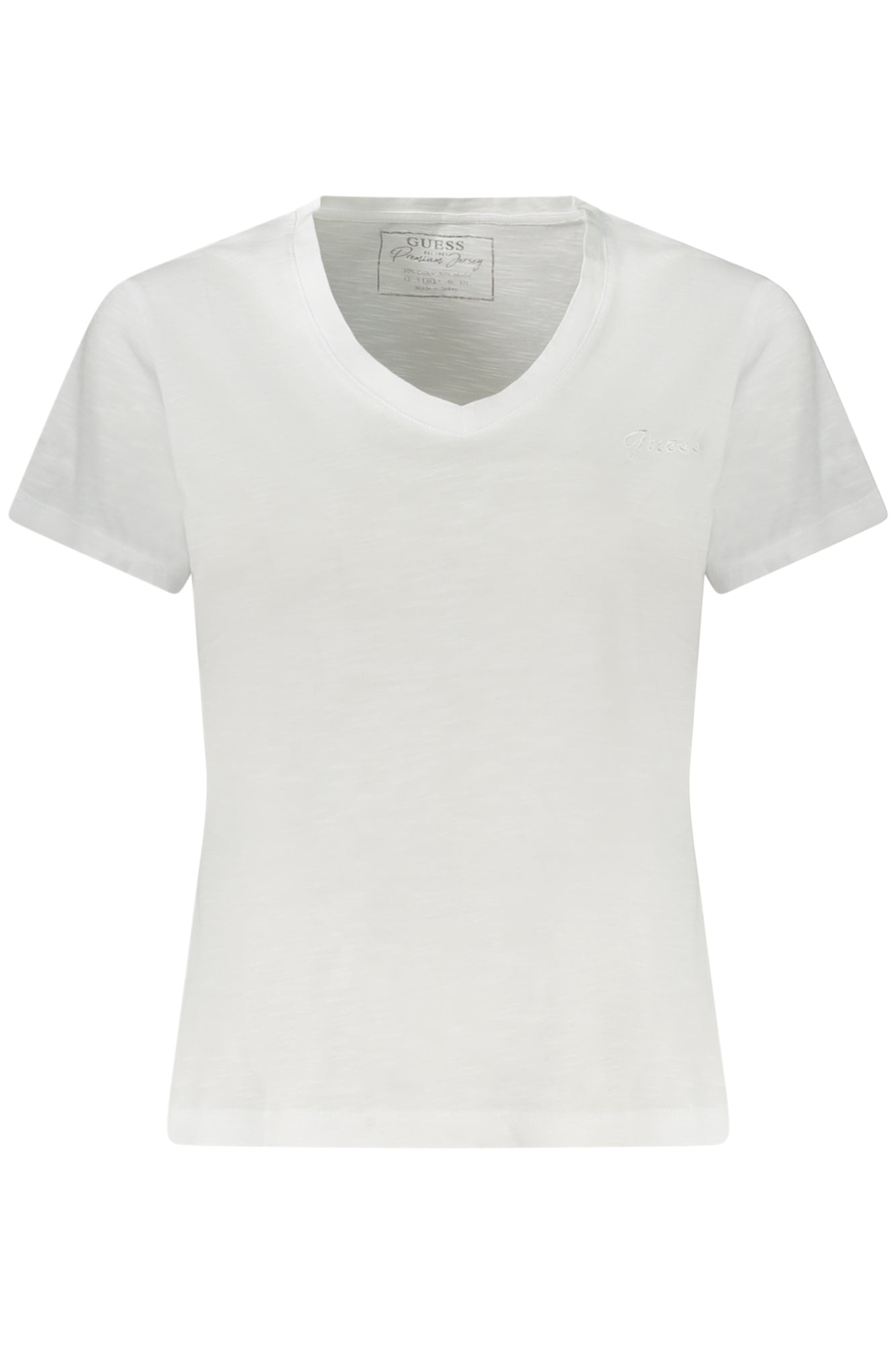 GUESS JEANS T-SHIRT MANICHE CORTE DONNA BIANCO