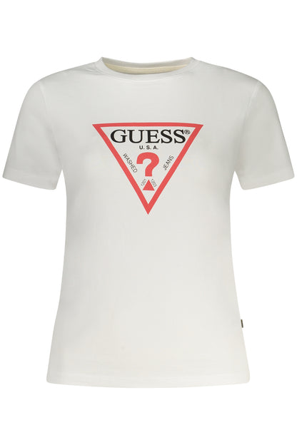 GUESS JEANS T-SHIRT MANICHE CORTE DONNA BIANCO