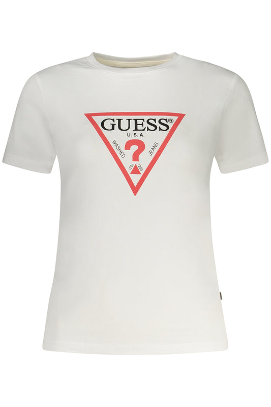 GUESS JEANS T-SHIRT MANICHE CORTE DONNA BIANCO