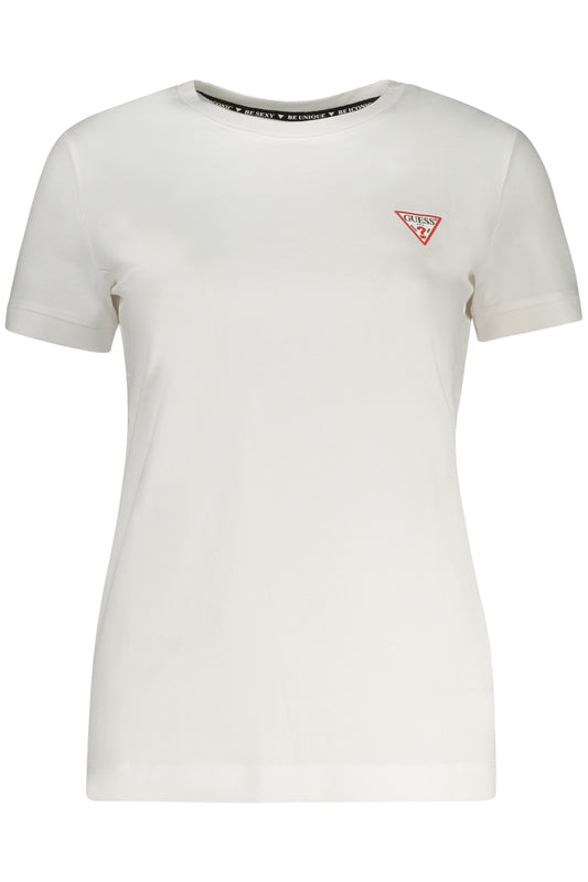 GUESS JEANS T-SHIRT MANICHE CORTE DONNA BIANCO