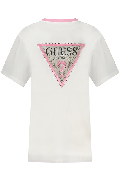 GUESS JEANS T-SHIRT MANICHE CORTE DONNA BIANCO