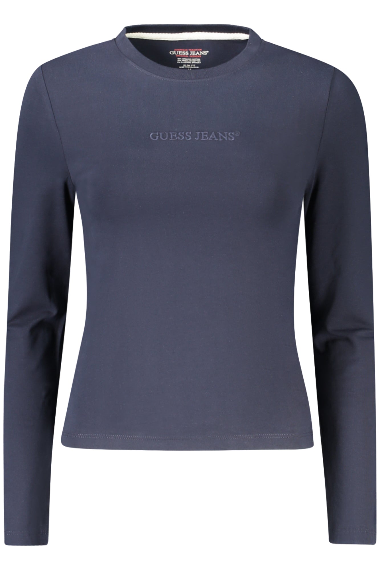 GUESS JEANS T-SHIRT MANICHE CORTE DONNA BLU