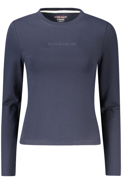 GUESS JEANS T-SHIRT MANICHE CORTE DONNA BLU