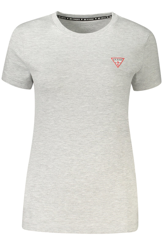 GUESS JEANS T-SHIRT MANICHE CORTE DONNA GRIGIO