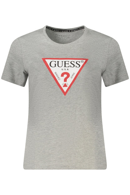 GUESS JEANS T-SHIRT MANICHE CORTE DONNA GRIGIO