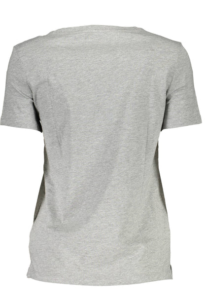 GUESS JEANS T-SHIRT MANICHE CORTE DONNA GRIGIO