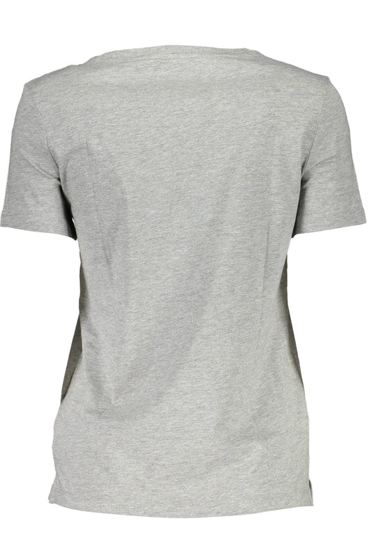 GUESS JEANS T-SHIRT MANICHE CORTE DONNA GRIGIO