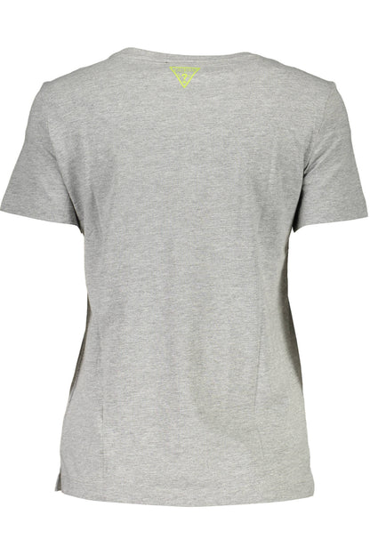 GUESS JEANS T-SHIRT MANICHE CORTE DONNA GRIGIO