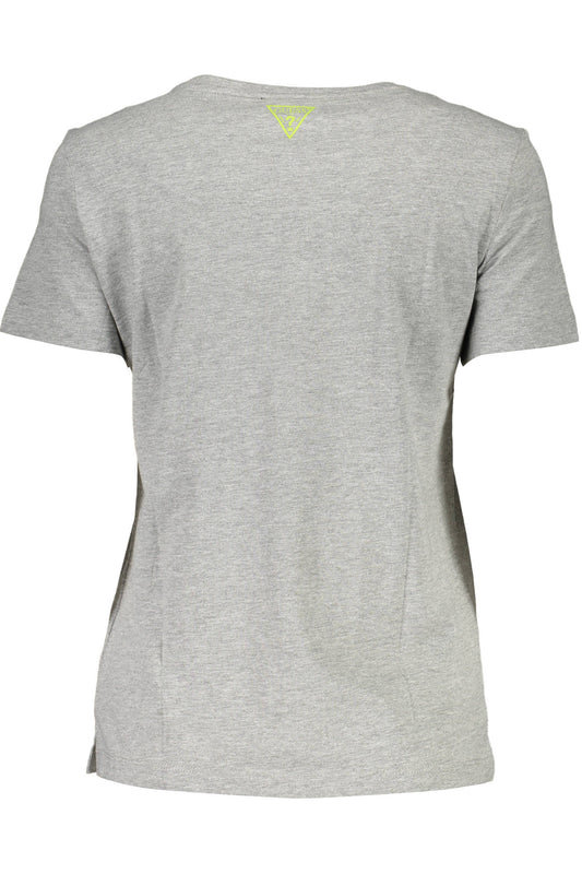 GUESS JEANS T-SHIRT MANICHE CORTE DONNA GRIGIO