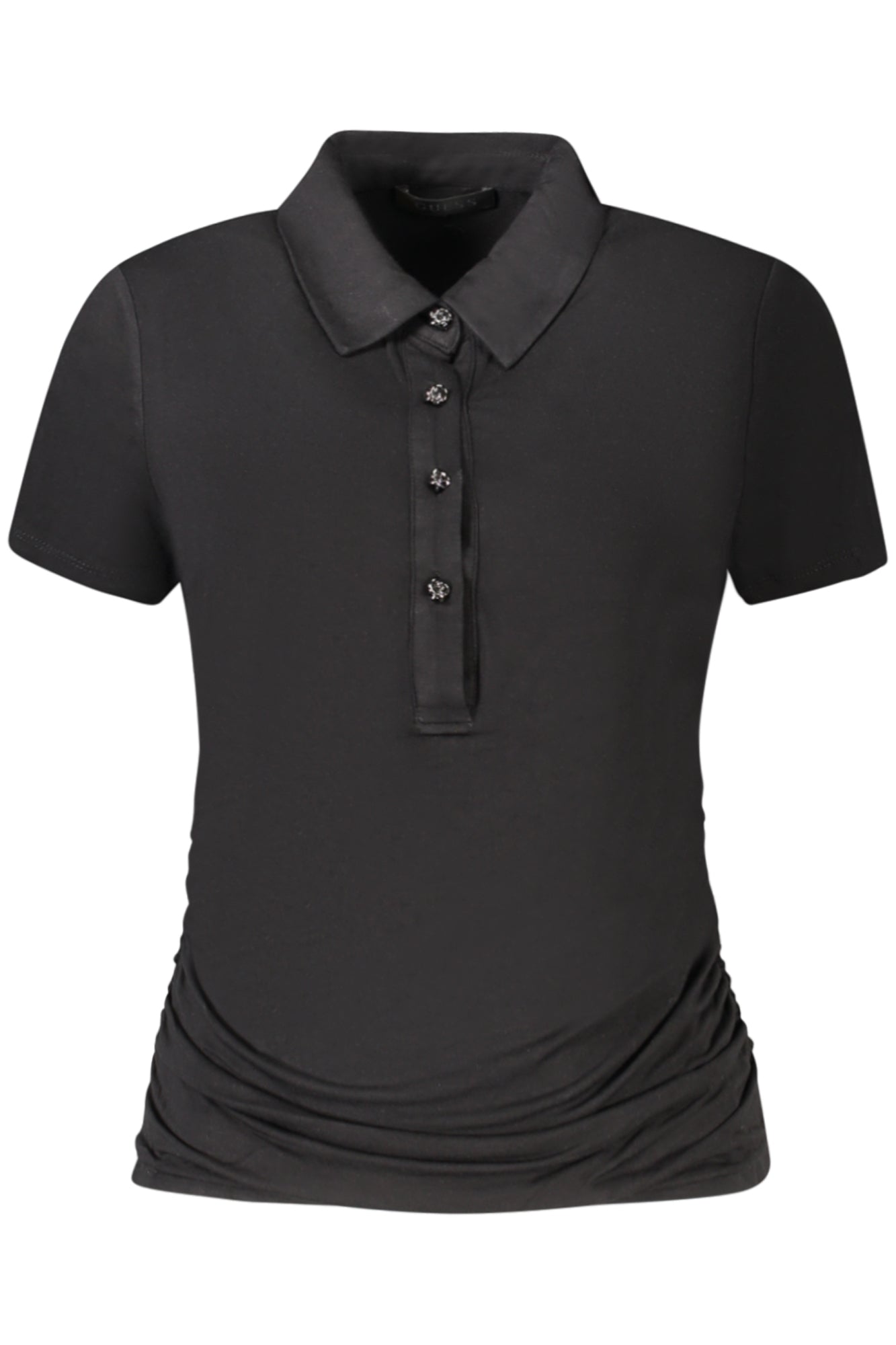 GUESS JEANS T-SHIRT MANICHE CORTE DONNA NERO