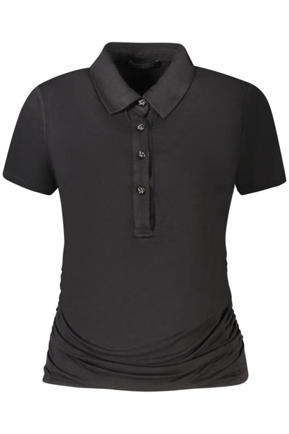 GUESS JEANS T-SHIRT MANICHE CORTE DONNA NERO