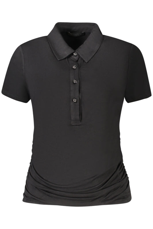 GUESS JEANS T-SHIRT MANICHE CORTE DONNA NERO