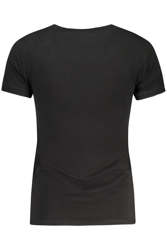 GUESS JEANS T-SHIRT MANICHE CORTE DONNA NERO