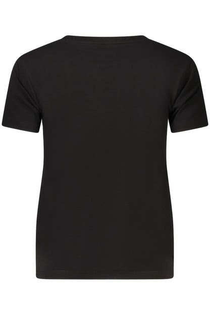 GUESS JEANS T-SHIRT MANICHE CORTE DONNA NERO