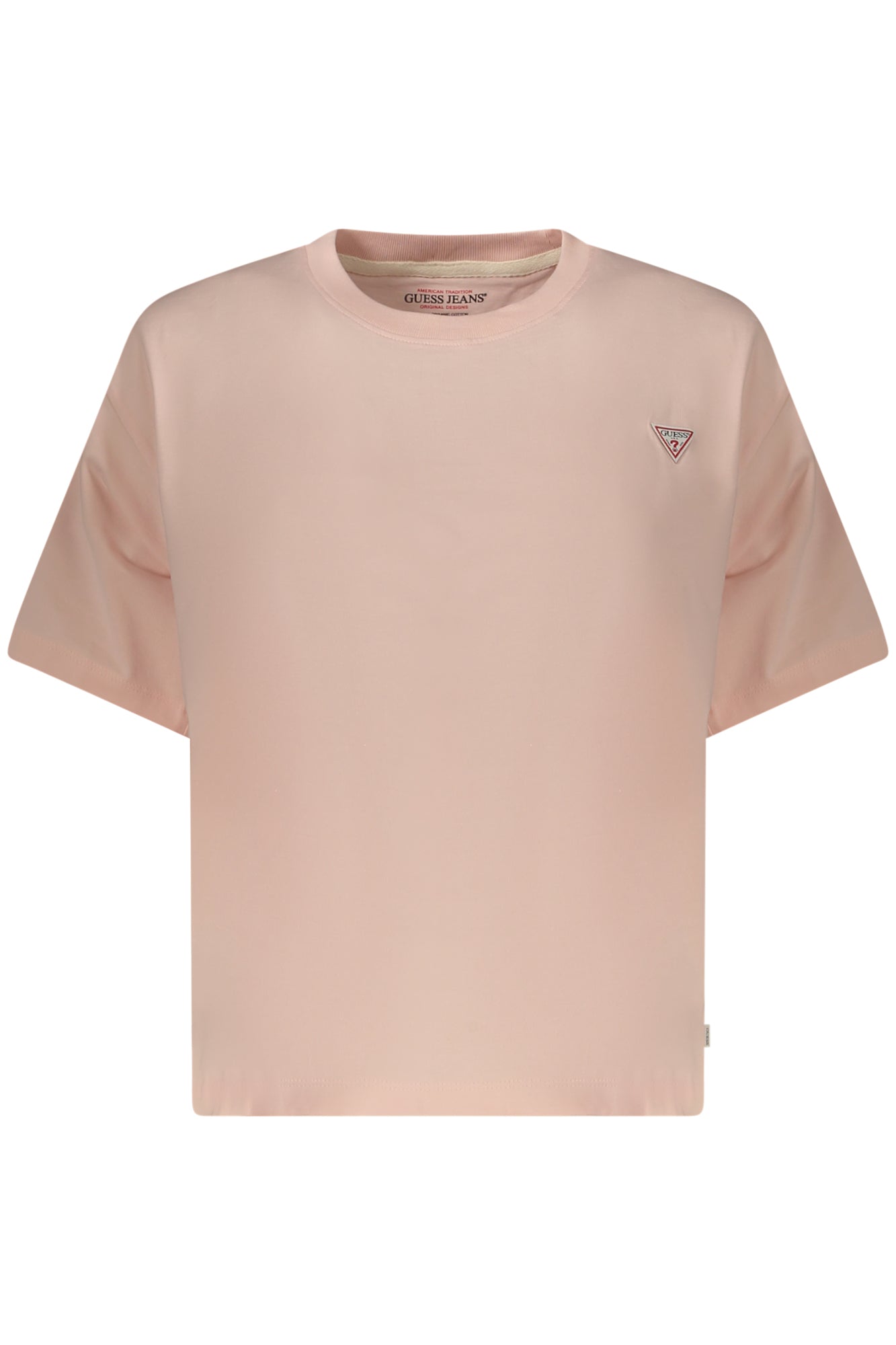 GUESS JEANS T-SHIRT MANICHE CORTE DONNA ROSA