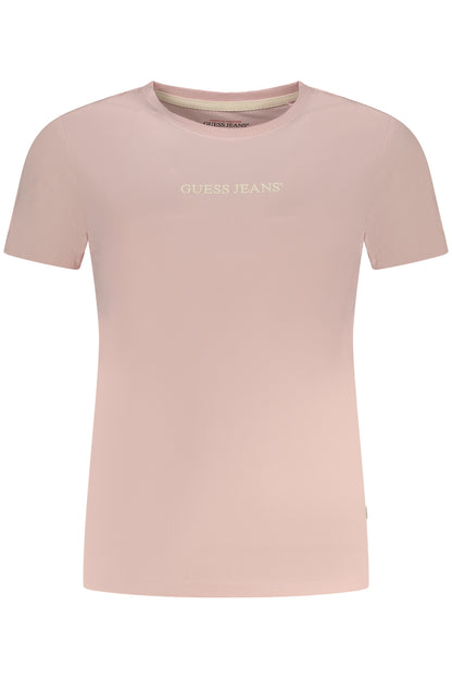 GUESS JEANS T-SHIRT MANICHE CORTE DONNA ROSA